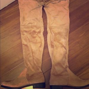 Nude suede Over the knee suede boots size 8